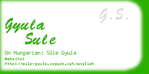 gyula sule business card