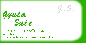 gyula sule business card